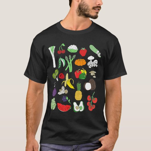 Gemüse Obst Bauernmarkt Verkäufer Gar T-Shirt (Vorderseite)