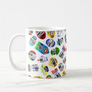 Gemüse Obst Strichcode Sticker Muster Kaffeetasse