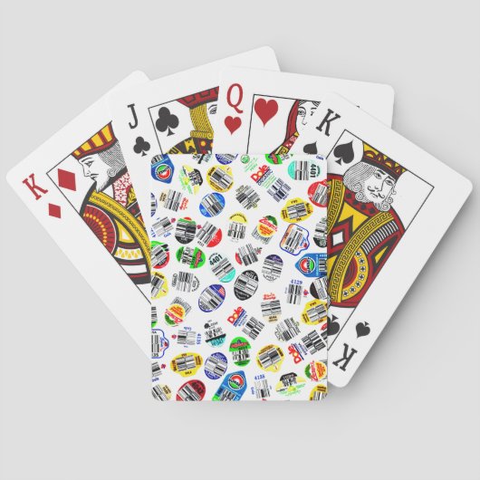 Gemüse Obst Strichcode Sticker Muster Spielkarten (Rückseite)