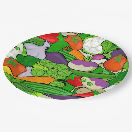 Gemüse Pappteller (Schrägansicht)