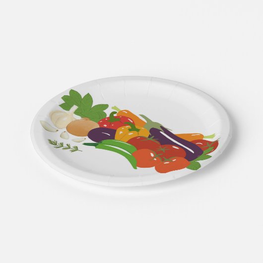 Gemüse Pappteller (Schrägansicht)