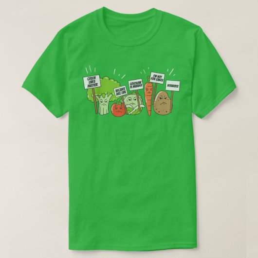 Gemüse protestiert auf Pflanze basierende Ernährun T-Shirt (Design vorne)