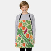 Gemüse Retro farbiges Personalisiertes Muster Schürze (Getragen)