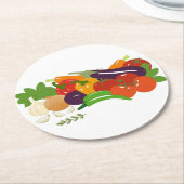 Gemüse Runder Pappuntersetzer (Angewinkelt)