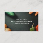 Gemüse | Schwarzer Hintergrund Visitenkarte (Rückseite)