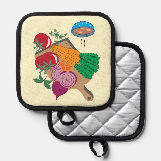 Gemüse-Suppenheber Topflappen (Vorderseite/Rückseite)