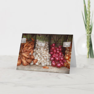 Gemüse - Süßkartoffeln, Knoblauch und Zwiebeln Karte