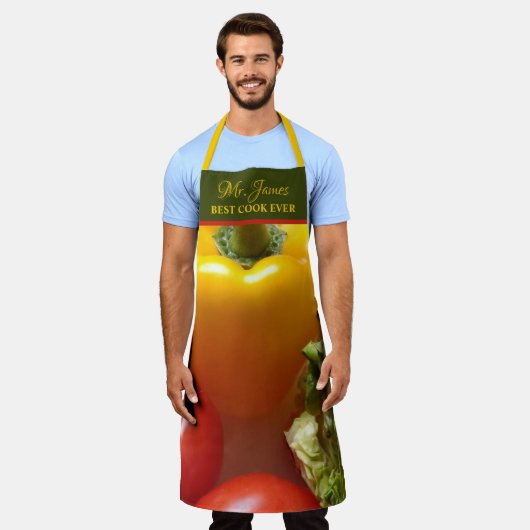 Gemüse Tomaten Bester Koch je Name Funny hinzufüge Schürze (Getragen)