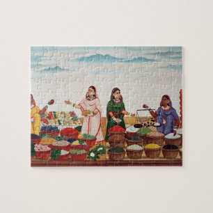 Gemüse-und Gewürz-Markt bei Benares, c.1840 (gou Puzzle