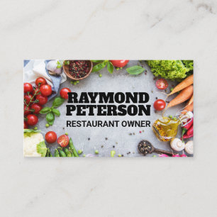 Gemüse und Gewürze   Kulinarische Zutaten Visitenkarte