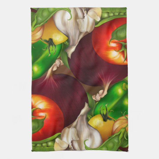 Gemüse und Kräuter Bio Naturfrische Lebensmittel Handtuch (Vertikal)