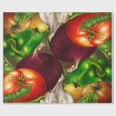 Gemüse und Kräuter Bio Naturvegetation Lebensmitte Geschenkpapier (Flach)