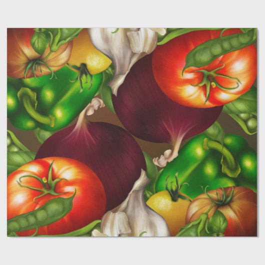 Gemüse und Kräuter Bio Naturvegetation Lebensmitte Geschenkpapier (Flach)