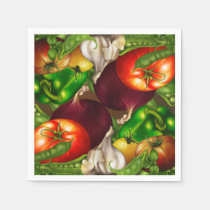 Gemüse und Kräuter Bio Naturvegetation Lebensmitte Serviette