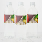 Gemüse und Kräuter Bio Naturvegetation Lebensmitte Wasserflaschenetikett (Flaschen)