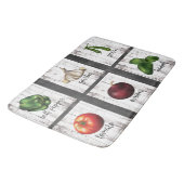 Gemüse und Kräuter Rustikale Moderne Bauernhof Badematte (Schrägansicht)