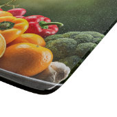 Gemüse und Obst auf dem Fach Schneidebrett (Ecke)