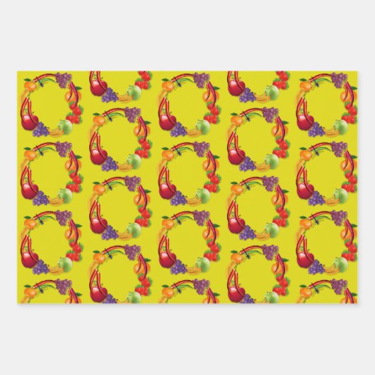 Gemüse und Obst Geschenkpapier Set (Vorderseite 2)