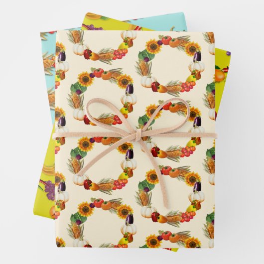 Gemüse und Obst Geschenkpapier Set (Beispiel)