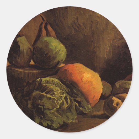 Gemüse und Obst von Vincent van Gogh Runder Aufkleber (Vorderseite)