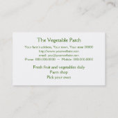 Gemüse-Visitenkarte Visitenkarte (Rückseite)