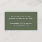 Gemüse-Visitenkarten Visitenkarte (Rückseite)