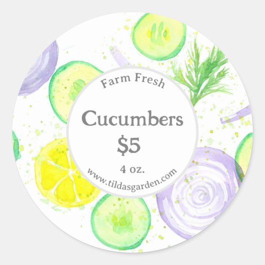 Gemüse zum Verkauf auf Etikettenbetrieb Frischaufk Runder Aufkleber (Vorderseite)