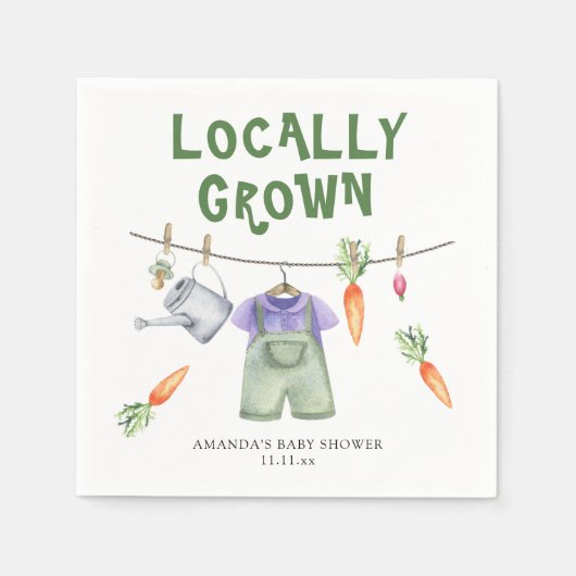 Gemüseanbau Aquarell Babydusche Serviette (Vorderseite)