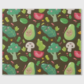 Gemüsecharaktermuster des veganen niedlichen geschenkpapier (Flach)