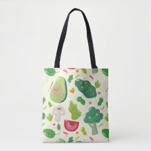 Gemüsecharaktermuster des veganen niedlichen tasche