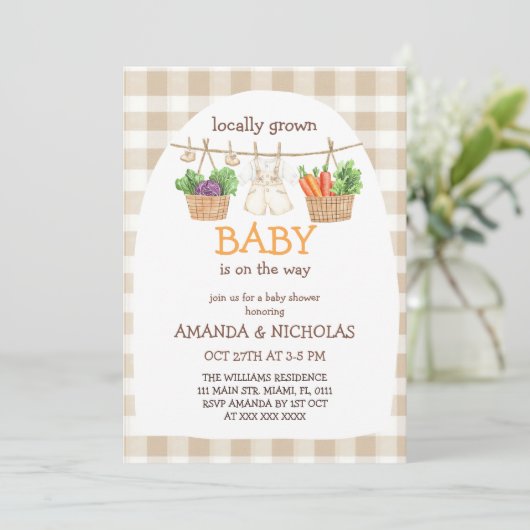 Gemüsedusche in der Umgebung Einladung (Stehend Vorderseite)