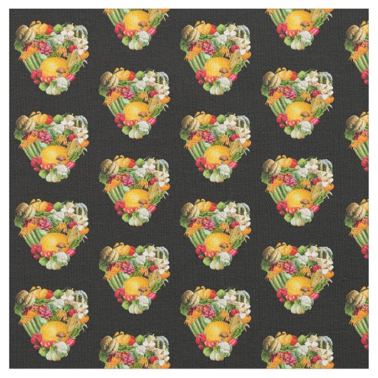 Gemüseernte Herz Stoff (Nahaufnahme)