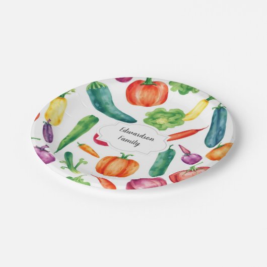 Gemüsegarantie Pappteller (Schrägansicht)