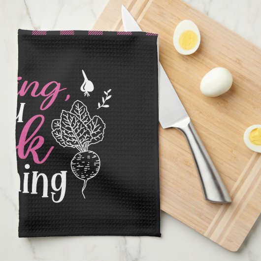 Gemüsegarantie strahlt Kariertes Muster aus Geschirrtuch (Viertel Falte)