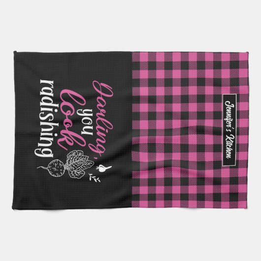 Gemüsegarantie strahlt Kariertes Muster aus Geschirrtuch (Horizontal)