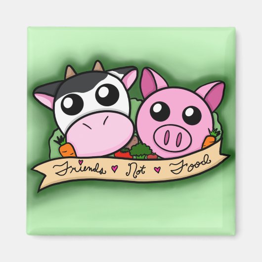 Gemüsegarantie/Vegane Freunde-nicht-Lebensmittel-M Magnet (Vorne)