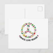 Gemüsegarie Friedenszeichen Vegan Postkarte (Vorne/Hinten)
