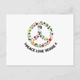 Gemüsegarie Friedenszeichen Vegan Postkarte
