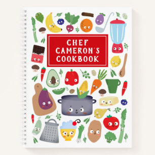 Gemüsegarnele Fruchtgegenstände Koch Kinder Koch Notizblock