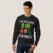 Gemüsegarnele für Jungen Kinder Obst Gartengarten Sweatshirt (Vorne ganz)