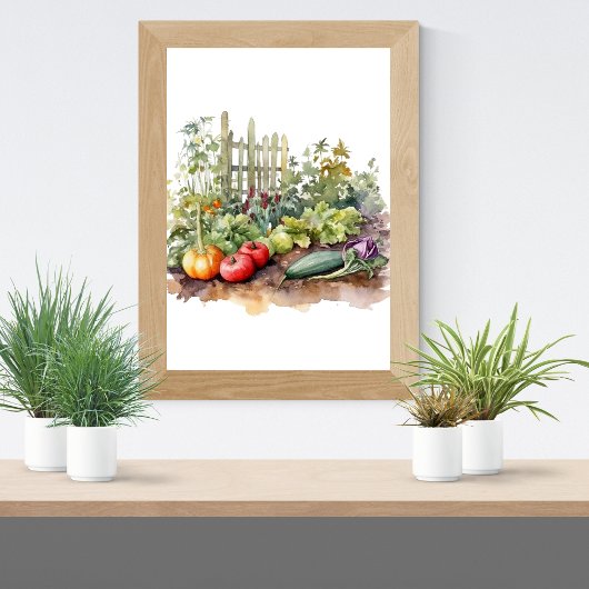 Gemüsegarten Aquarell Frische Pasta machen Poster