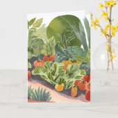 Gemüsegarten | Aquarellmalerei Karte (Gelbe Blume)