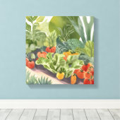 Gemüsegarten | Aquarellmalerei Leinwanddruck (Insitu (Holzboden))