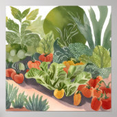 Gemüsegarten | Aquarellmalerei Poster (Vorne)