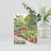 Gemüsegarten | Aquarellmalerei Postkarte (Stehend Vorderseite)