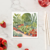 Gemüsegarten | Aquarellmalerei Serviette (Beispiel)