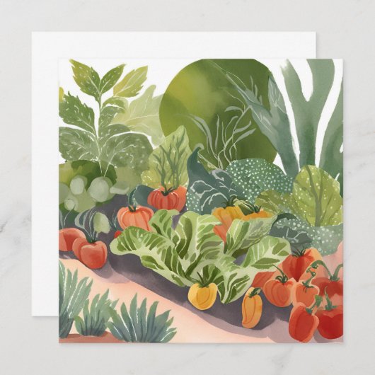 Gemüsegarten | Aquarellmalkarte (Vorne/Hinten)