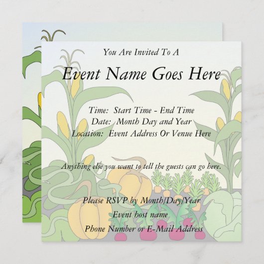 Gemüsegarten Einladung (Vorne/Hinten)