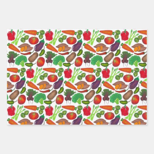 Gemüsegarten Gemüse Veggies Bauernmarkt Veg Geschenkpapier Set (Vorderseite 3)