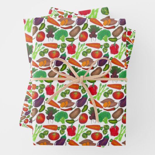 Gemüsegarten Gemüse Veggies Bauernmarkt Veg Geschenkpapier Set (Beispiel)